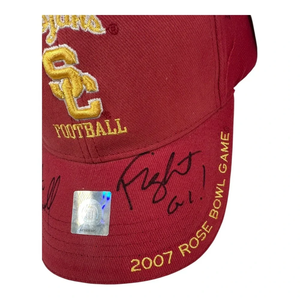 USC Trojans Football 2007 Rose Bowl‎ Game Autographed Hat Cap